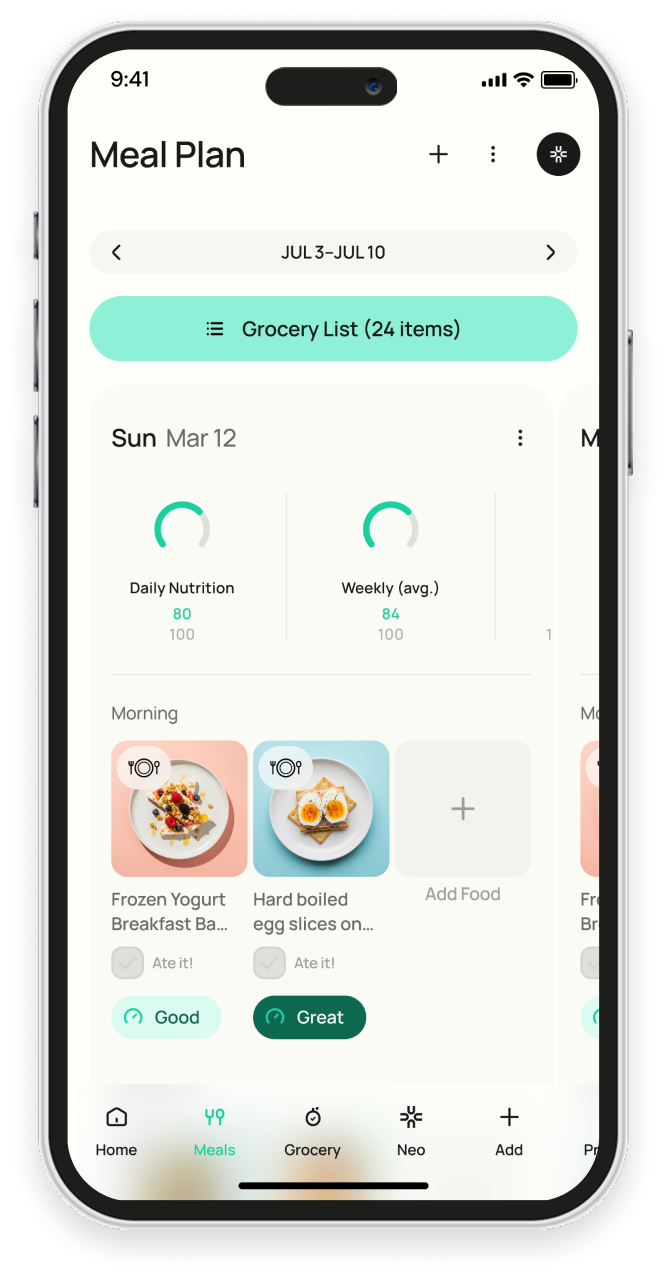 Neo Health Screenshot of the assessment view